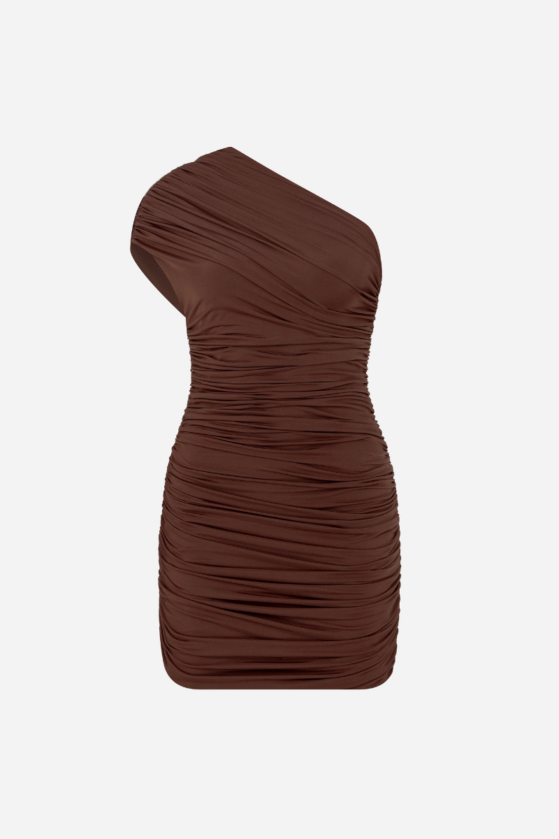 TERESA DRESS IN BROWN - CULT MIA