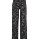 ColoReve black floral BWF pants with relaxed fit and floral pattern, displayed on a model.