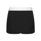 LEKIEU Yorkshire black mini skirt, fitted with a high waist and sleek design, displayed on a mannequin.