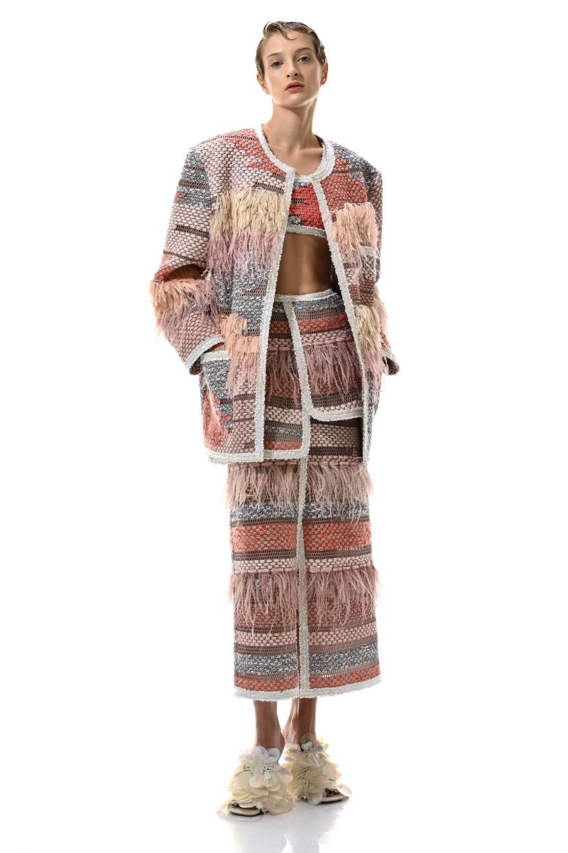 AVRIL MAXI SKIRT IN RED MULTI - CULT MIA