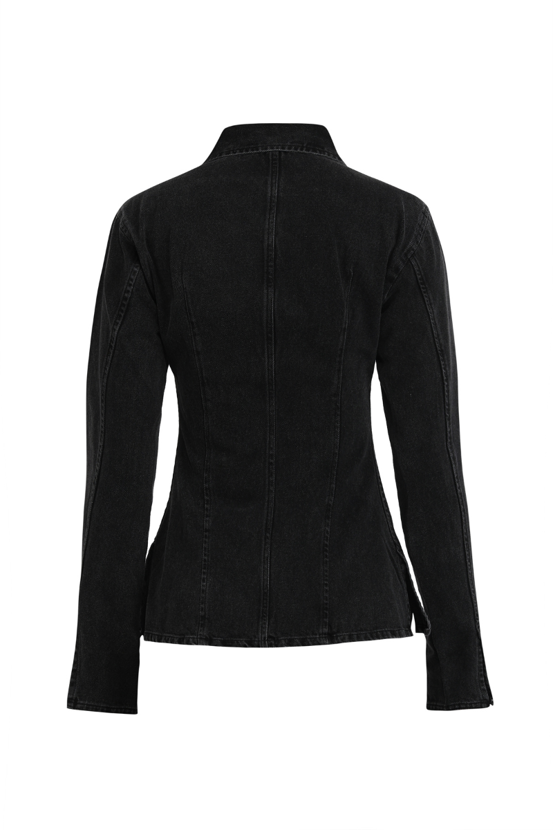 DALIA TOP IN DARK DENIM - CULT MIA