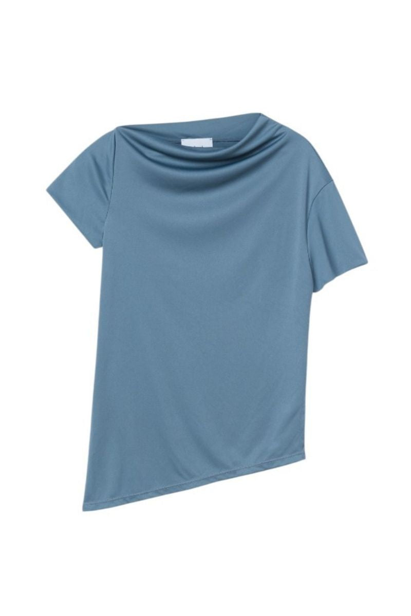 ASYMMETRICAL SHORT SLEEVE TOP - CULT MIA