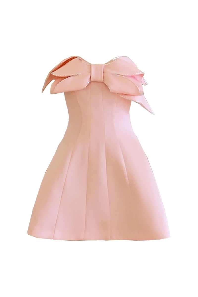 CLAYTON PINK A-LINE PLEATED CHEST ORGANDY MINI DRESS - CULT MIA