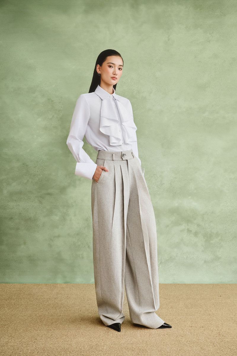White Plan soft tailor set co-ords featuring a stylish, comfortable matching top and pants for casual or lounge wear.