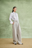 White Plan soft tailor co-ord set featuring a comfortable matching top and bottoms in a stylish, relaxed fit.