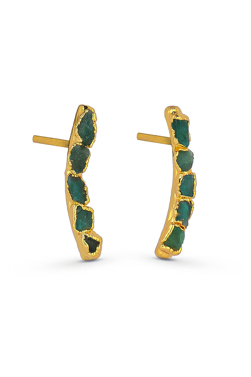 Gold 5 stones stud earrings by Fenomena featuring five sparkling gemstone studs in a classic design.