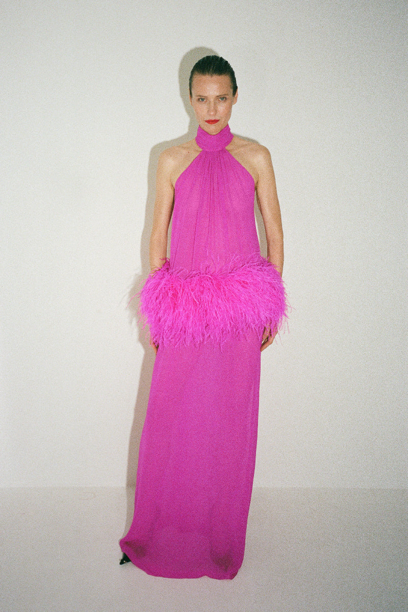 Nué Anaïs Dress gown with elegant fabric, flowing design, and intricate details perfect for formal occasions.