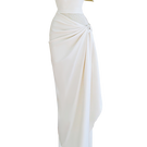 Elegant mushroom crystal long dress by Do Long, featuring flowing fabric and intricate crystal embellishments for formal wear.