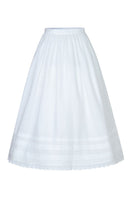 Ivory midi skirt by Chictopia shown in the image, featuring a flowy design and elegant length for a stylish look