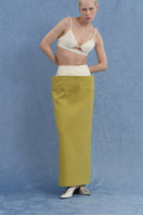 JINSUN PAPPUS Applique Tweed Ivory Bra Top showing textured tweed fabric and delicate applique detailing.