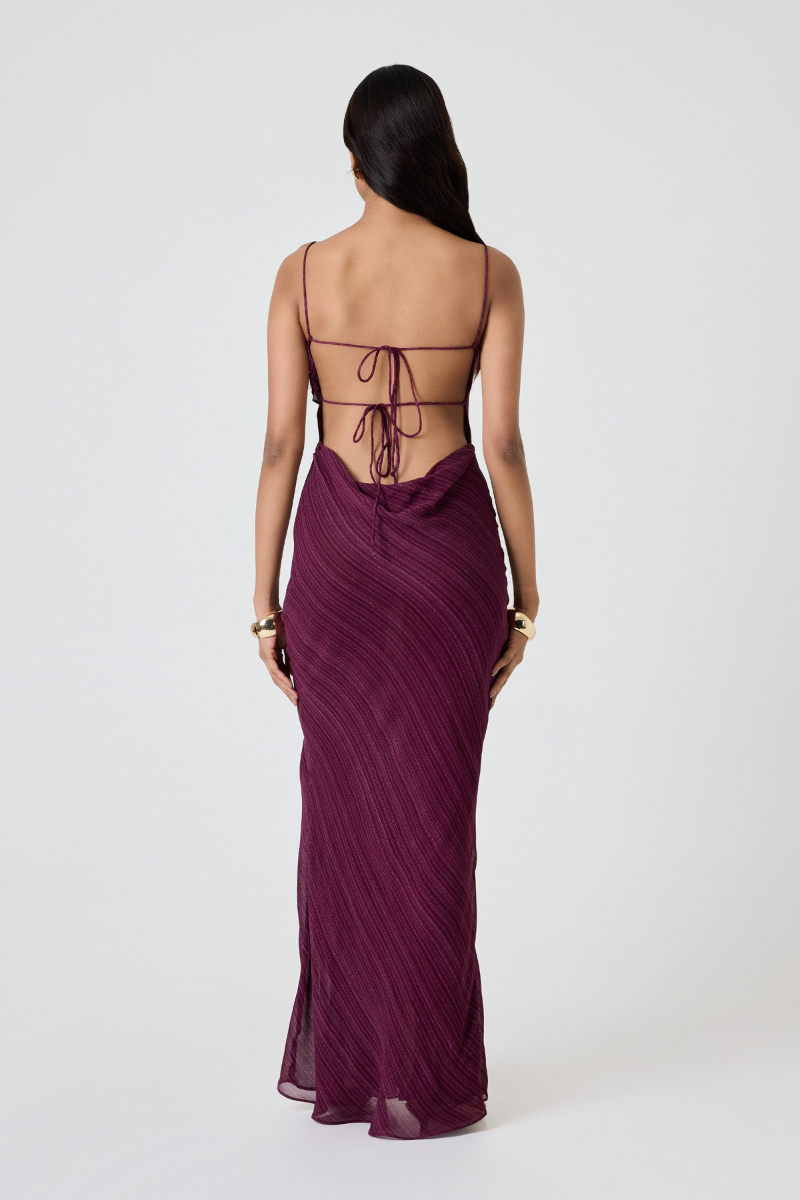 BARI DRESS IN MULBERRY ETCH - CULT MIA