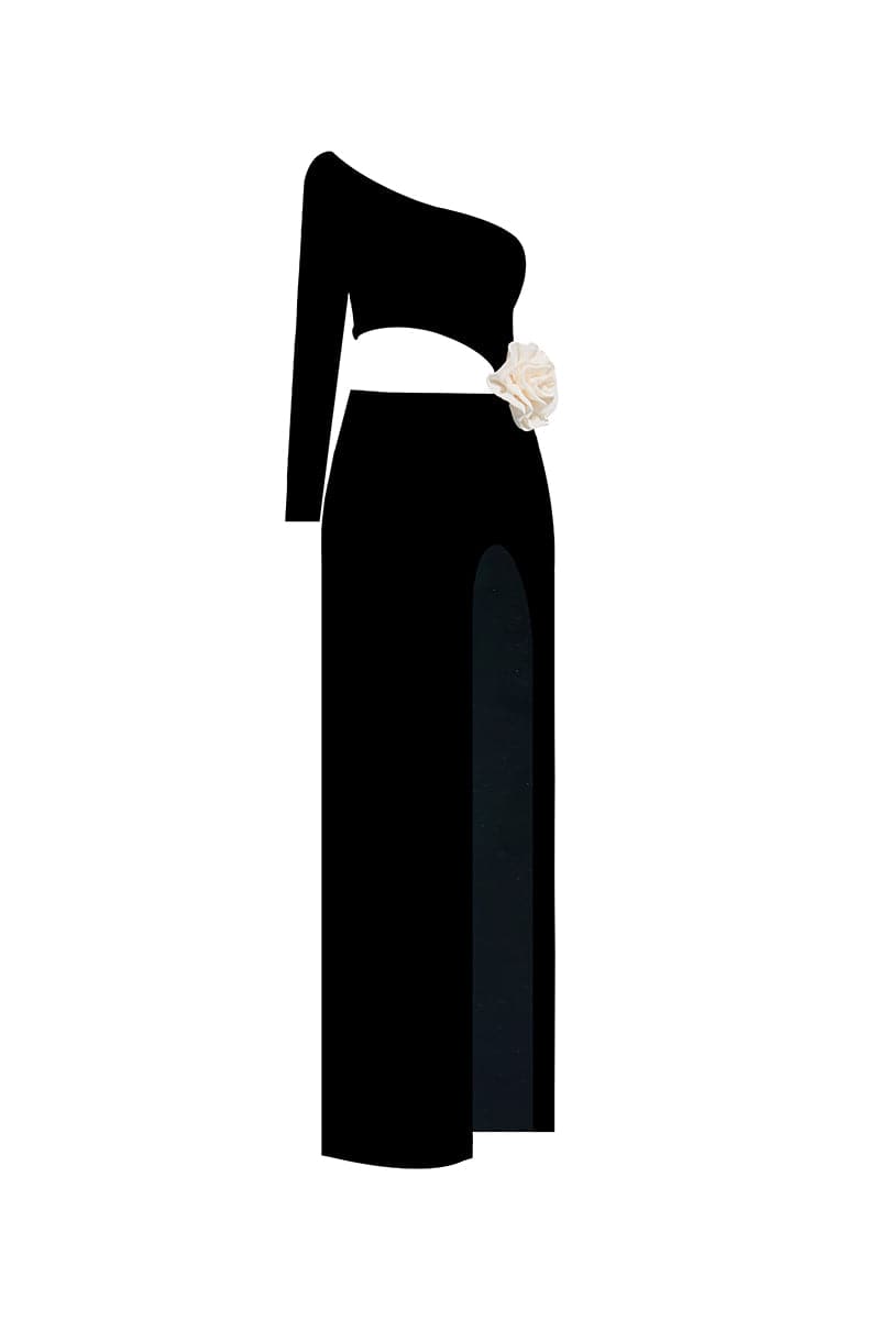 SR NUR KARAATA X CULT MIA RITZ WHITE ROSE DRESS - CULT MIA