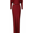 LEDIEL Dakota gown in burgundy, elegant women’s evening dress with flowing fabric and sophisticated design.
