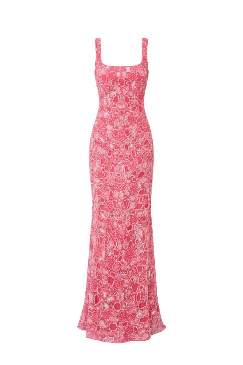 Raishma Sybil Gown in elegant fabric with intricate detailing and a flowing silhouette, perfect for formal occasions.