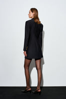 Black Berry Blazer Dress by Acaria Studio, stylish mini dress with fitted blazer design, shown on a mannequin.