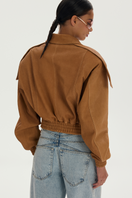 LareTaggio Tivoli Crock Leather Jacket, stylish brown leather jacket with a classic design, shown on a neutral background.
