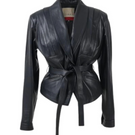 Black Damien leather jacket by Double A, stylish men's jacket with smooth leather and classic design.