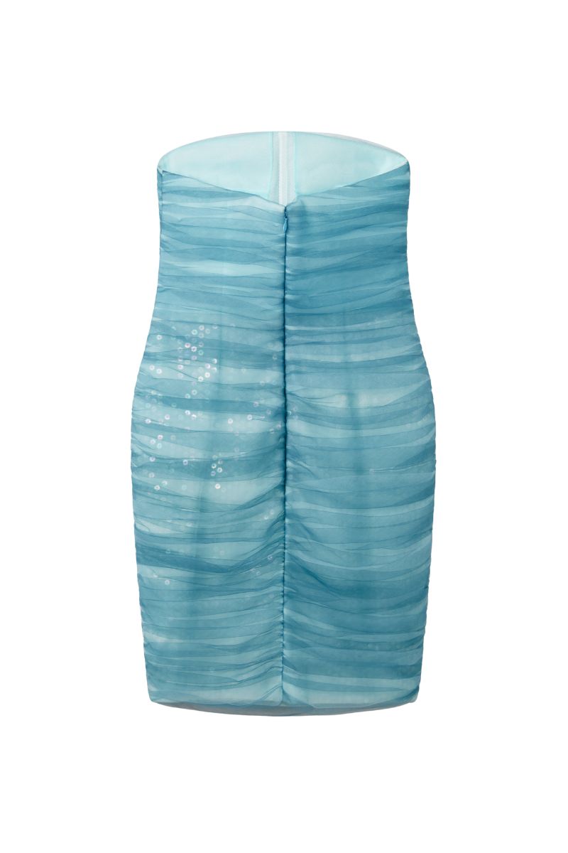 ALDA TULLE DRESS IN BLUE MIX - CULT MIA