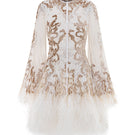 Ivory Swan Dress by Le Thanh Hoa, a stylish mini dress with elegant design, showcased in the image.