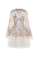 Ivory Swan Dress by Le Thanh Hoa, a stylish mini dress with elegant design, showcased in the image.