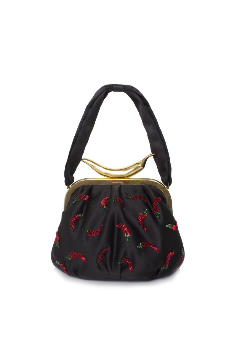 CHILI ON SIZZLE BLACK BELLA SHOULDER BAG - CULT MIA