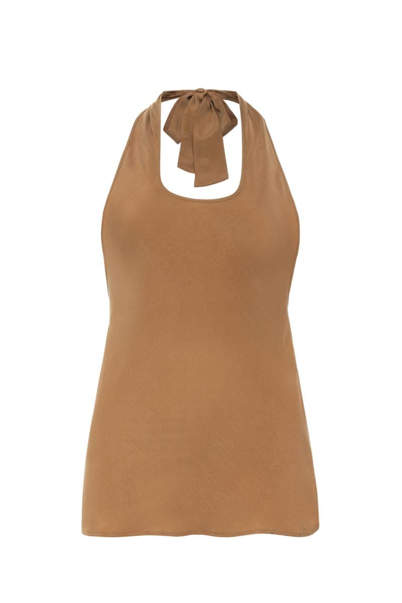 SERENGETI MOCHA HALTER TOP - CULT MIA