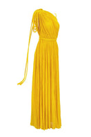 Kasia Kulenty Luna Gown in Sol maxi dress with flowing fabric and sun-inspired design, elegant and vibrant for special occasions.