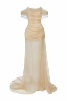 Le Thanh Hoa Blazing Desire gown featuring elegant flowing fabric and intricate design, perfect for formal occasions.