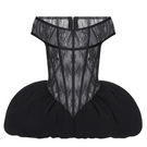Black THEA mini dress by BALYKINA, shown on a model, featuring a stylish and fitted design perfect for elegant occasions.
