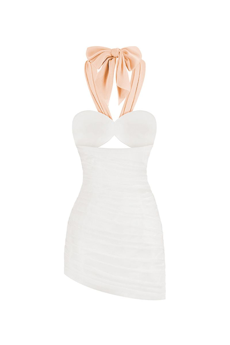 FIVE-TONE 5 CARATS MINI DRESS IN PEACH - CULT MIA