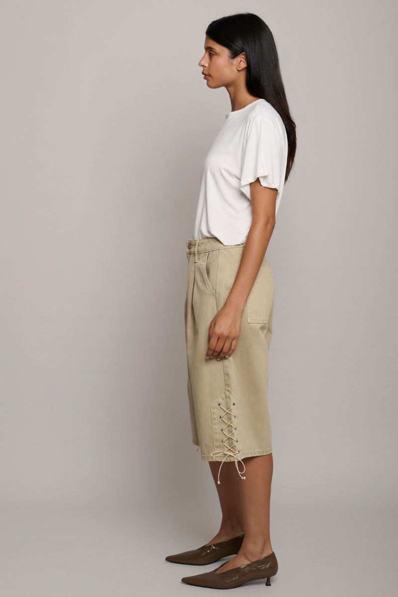 TT Studios Bobbi Shorts in Bedford Ave, stylish denim shorts with a comfortable fit, shown on a model against a neutral background.