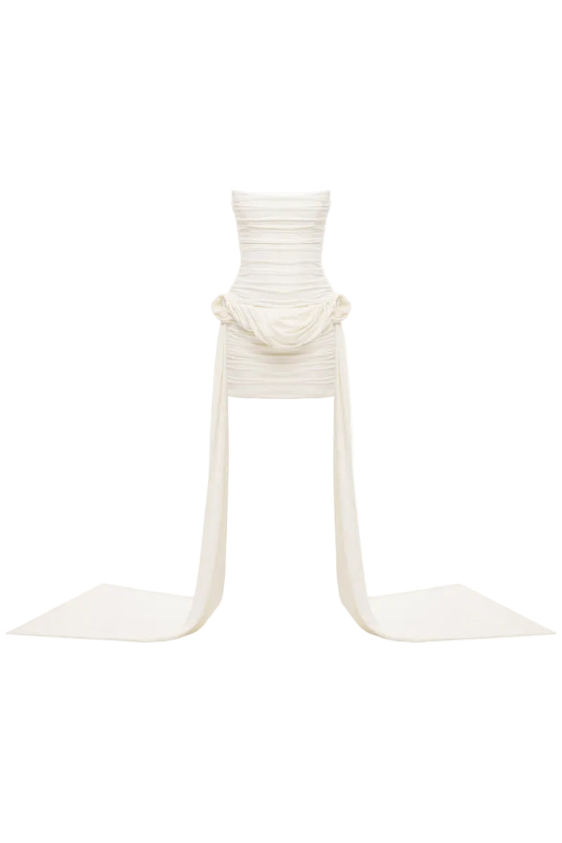 GIA DRESS WITH SKIRT IVORY