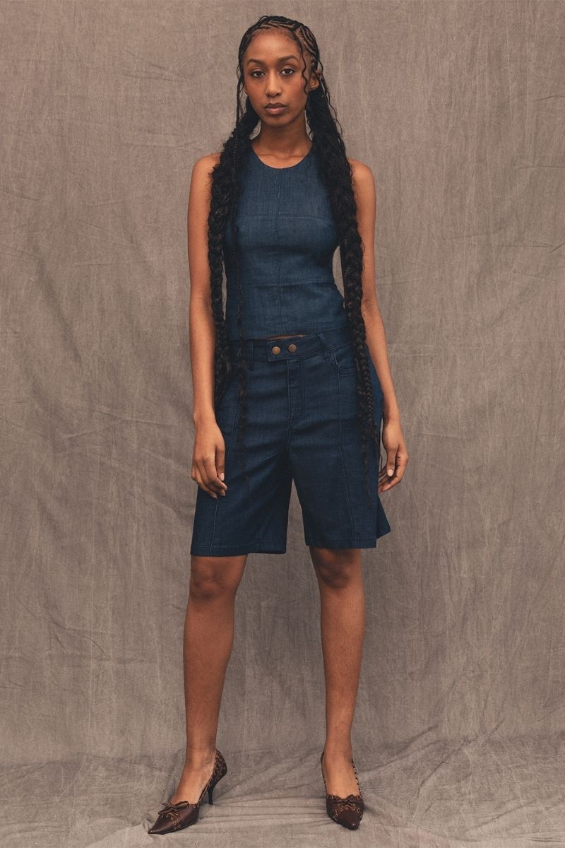 EMMA BLUE DENIM SHORTS - CULT MIA