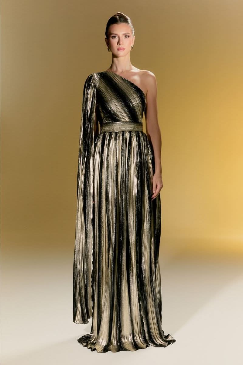Nur Karaata Maxi Dress, Baglioni Gown in elegant design with intricate details, perfect for formal occasions and stylish wear.