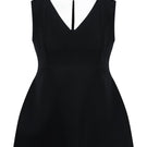 Black Lili Blanc Signature Collared A-line top, stylish women's blouse with a classic collar and flowy silhouette.