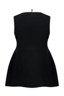 Black Lili Blanc Signature Collared A-Line Top displayed on a hanger, featuring a classic collar and elegant A-line silhouette.