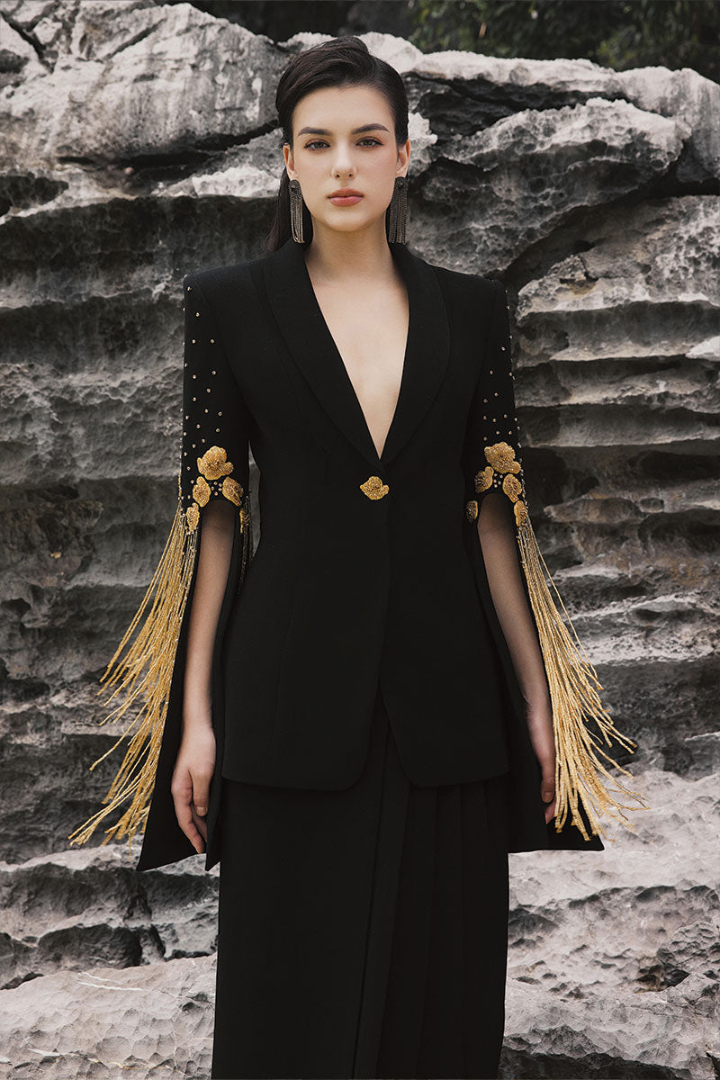 CREPE DRESS WITH SHAWL - CULT MIA