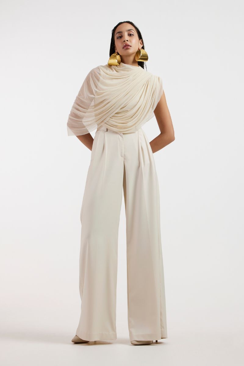 Deme By Gabriella Selene loose fit co-ord set featuring a matching top and wide-leg pants in soft, flowing fabric.
