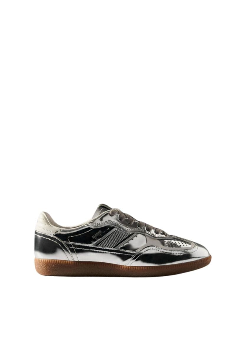 TB.490 RIFE SHIMMER SILVER CREAM LEATHER SNEAKERS - CULT MIA