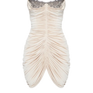 Beige Eden mini dress by Balykina featuring a fitted silhouette and stylish design, perfect for casual or semi-formal occasions.