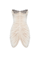 Beige Eden mini dress by Balykina featuring a fitted silhouette and stylish design, perfect for casual or semi-formal occasions.