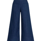 Dark blue button pants from ANA + MARIA featuring a tailored fit and classic design, shown on a model.