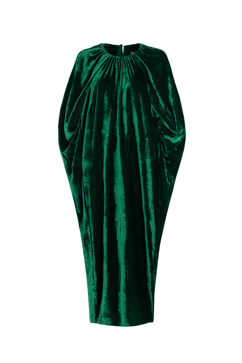 ROUND NECK BATWING SLEEVES MIDI DRESS - CULT MIA
