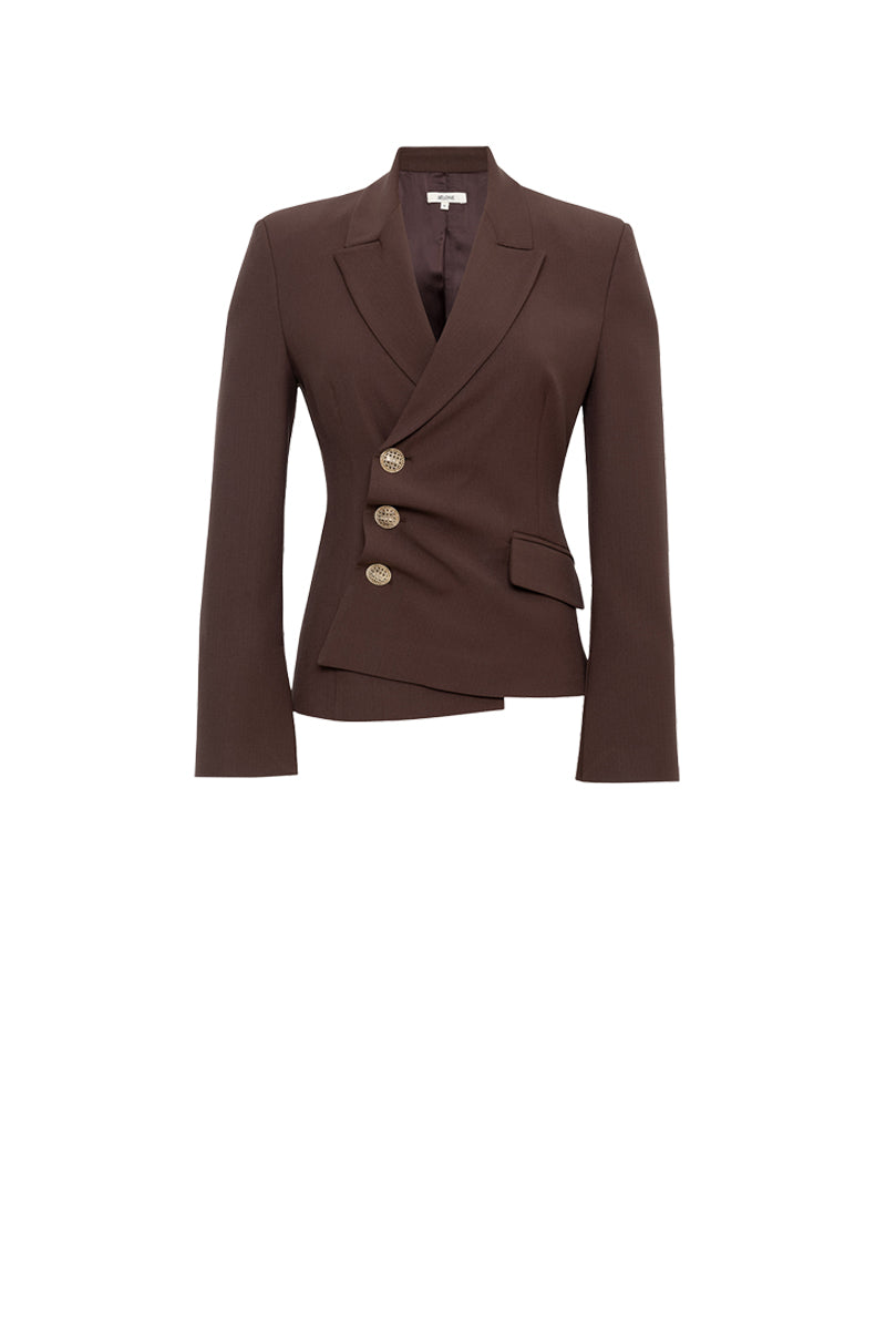 ORIS ASYMMETRIC TAILORED BLAZER IN CHOCOLATE