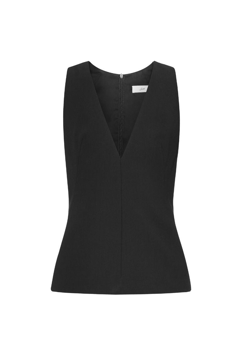 BLACK CREPE TANK TOP - CULT MIA