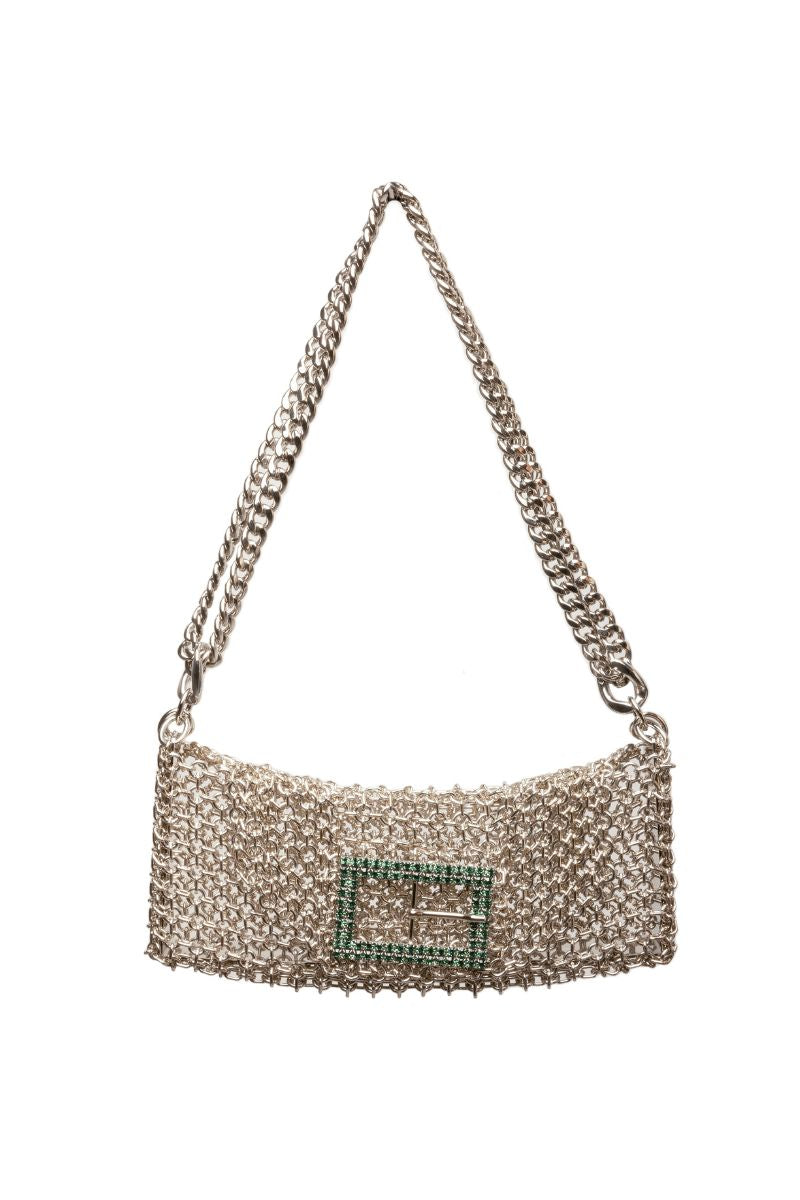Medium Silvia Gnecchi baby girl shoulder bag featuring a soft pastel color and compact design with a stylish strap.