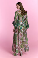Nur Karaata Havana Glow beach dress cover-up featuring lightweight fabric and vibrant tropical print for stylish seaside wear.