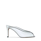 White RIVA heel in 10TH FLOOR heels collection, showcasing stylish high-heeled footwear with elegant design and sleek finish.