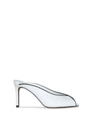 White RIVA heel in 10TH FLOOR heels collection, showcasing stylish high-heeled footwear with elegant design and sleek finish.