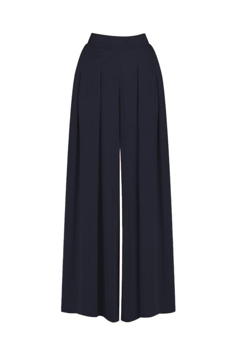 Black Sufia pants by Mastani featuring a relaxed fit and stylish design, shown on a model.